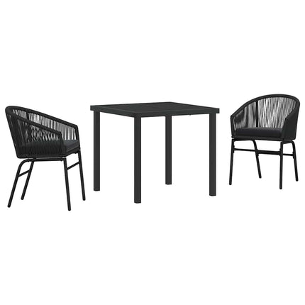 Have Spisebordssæt 3 pcs Sort Pulverlakeret stål