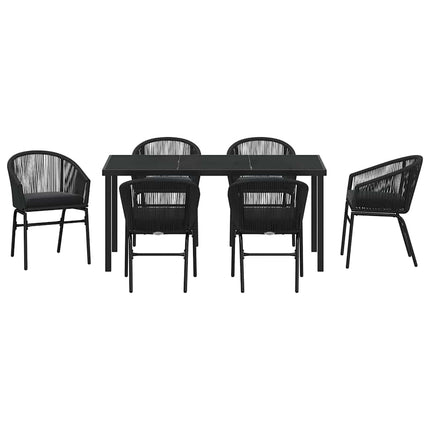 Have Spisebordssæt 7 pcs Sort Pulverlakeret stål