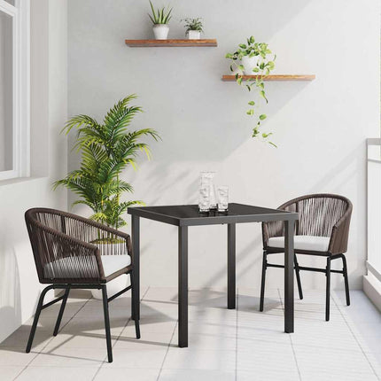 Have Spisebordssæt 3 pcs Brun Pulverlakeret stål