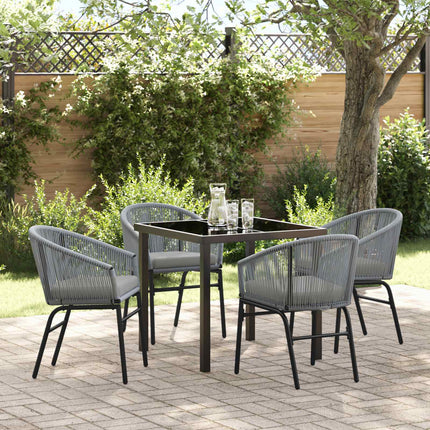 Have Spisebordssæt 5 pcs Antracit Pulverlakeret stål