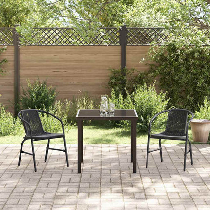 Have Spisebordssæt 3 pcs Sort Pulverlakeret stål