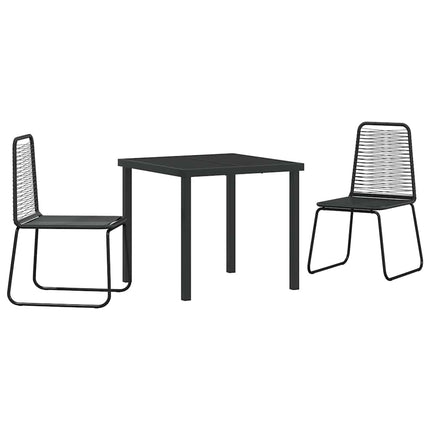 Have Spisebordssæt 3 pcs Sort Pulverlakeret stål