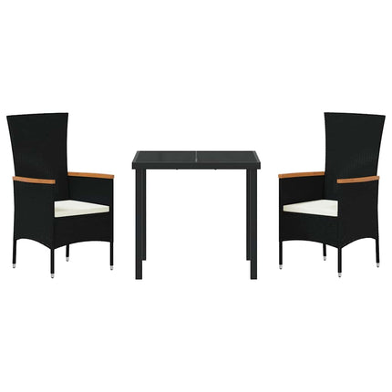Have Spisebordssæt med pude 3 pcs Sort Pulverlakeret stål