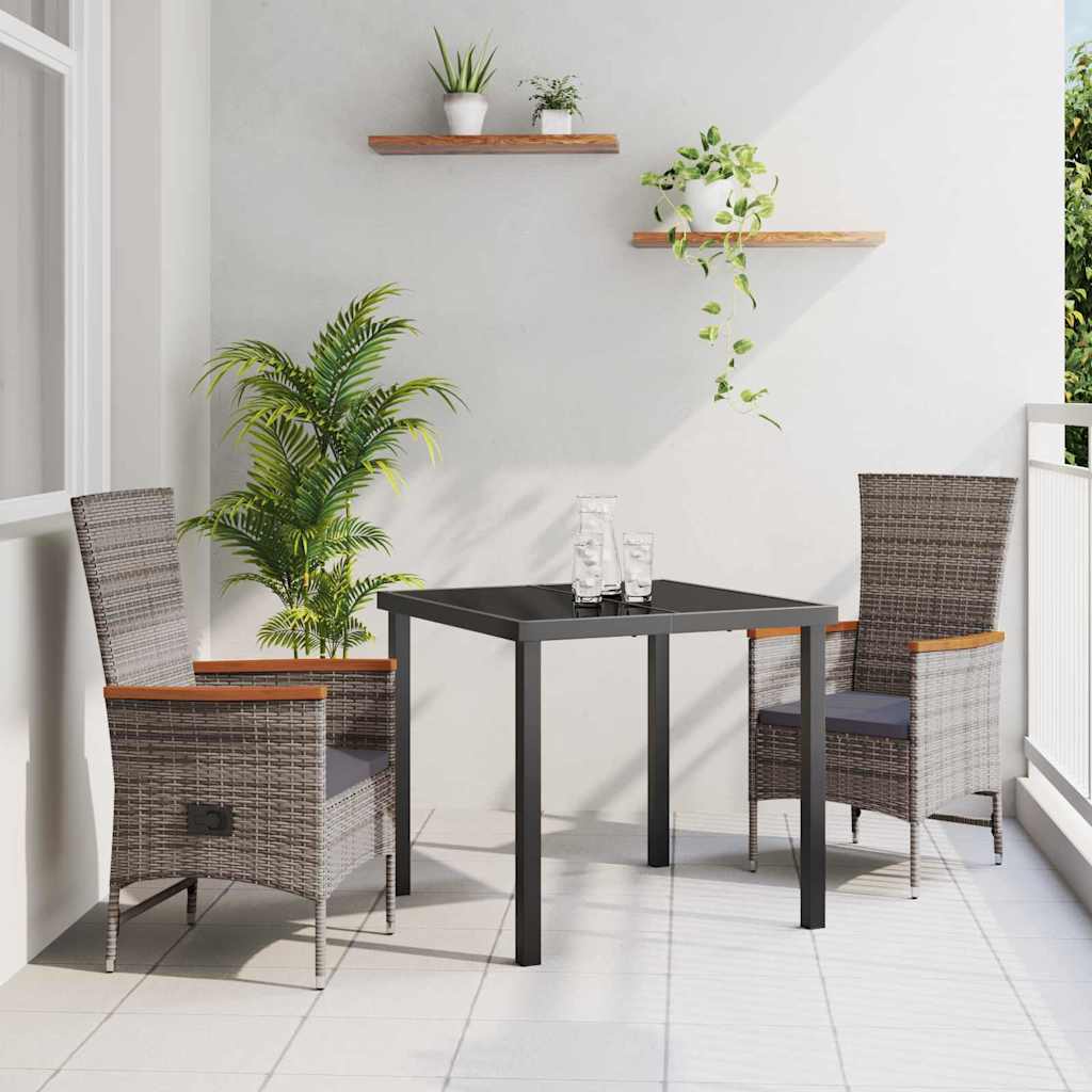Have Spisebordssæt med pude 3 pcs Grå Pulverlakeret stål