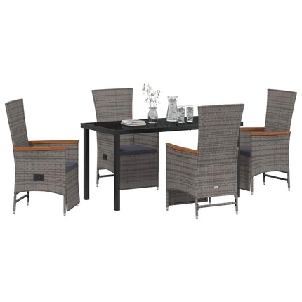 Have Spisebordssæt med pude 5 pcs Grå polyrattan