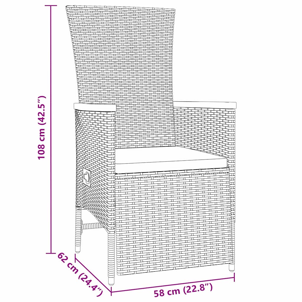 Have Spisebordssæt med pude 7 pcs Grå polyrattan
