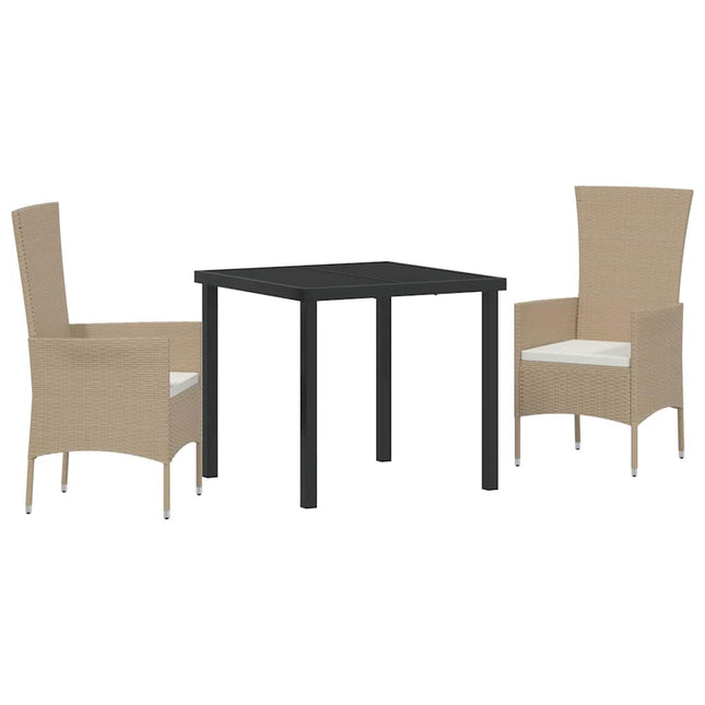Have Spisebordssæt 3 stk. Beige polyrattan