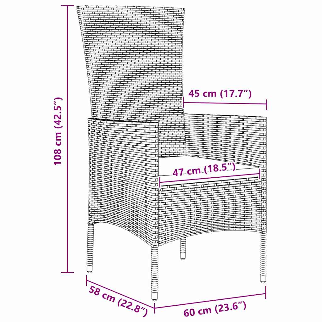 Have Spisebordssæt med pude 3 pcs Beige polyrattan