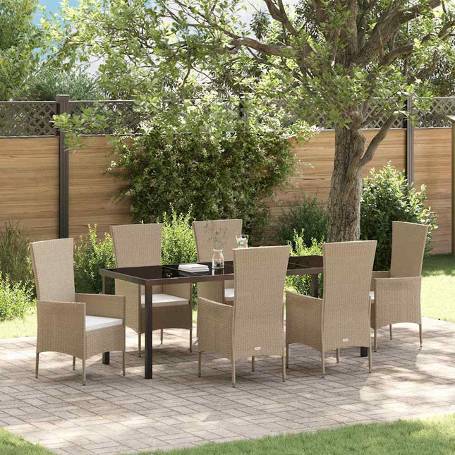 Have Spisebordssæt 7 stk. Beige polyrattan