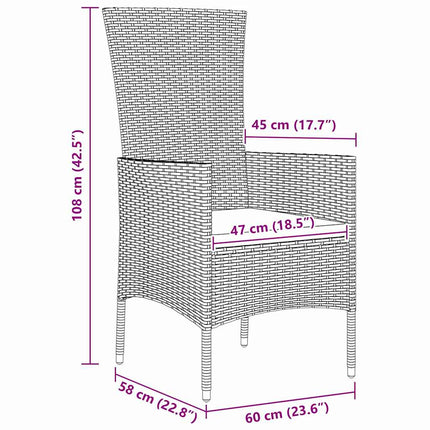 Have Spisebordssæt med pude 7 pcs Beige polyrattan