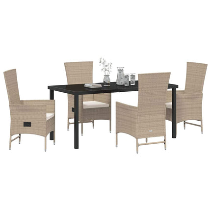 Have Spisebordssæt med pude 5 pcs Beige polyrattan