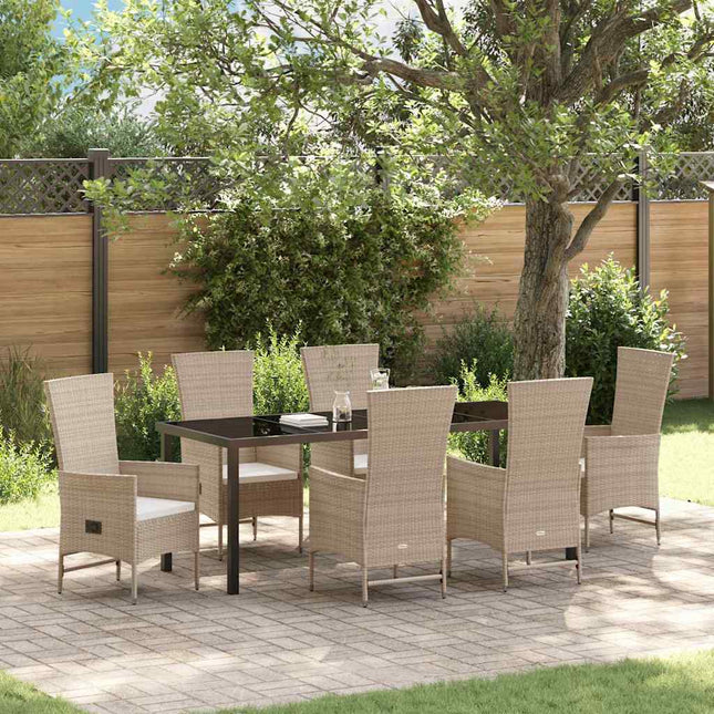 Have Spisebordssæt 7 stk. Beige polyrattan