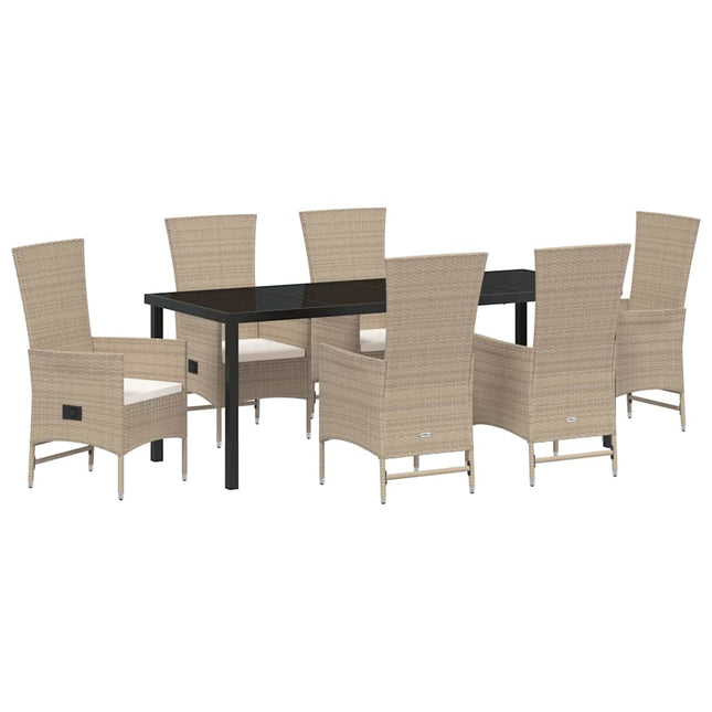 Have Spisebordssæt 7 stk. Beige polyrattan