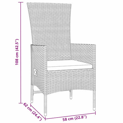 Have Spisebordssæt med pude 9 pcs Beige polyrattan