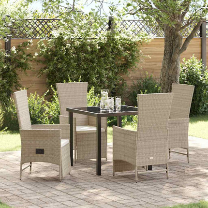Have Spisebordssæt med pude 5 pcs Beige polyrattan