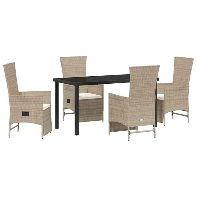 Have Spisebordssæt 5 stk. Beige polyrattan