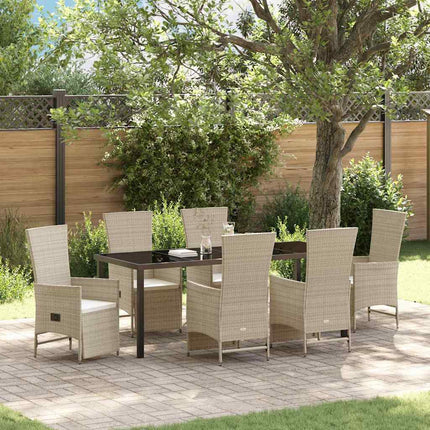 Have Spisebordssæt med pude 7 pcs Beige polyrattan