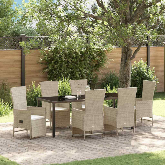 Have Spisebordssæt 7 stk. Beige polyrattan