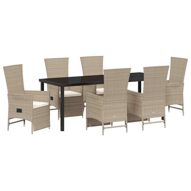 Have Spisebordssæt 7 stk. Beige polyrattan