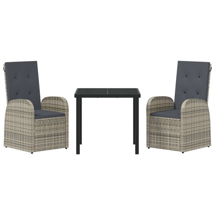 Have Spisebordssæt med pude 3 pcs Grå polyrattan