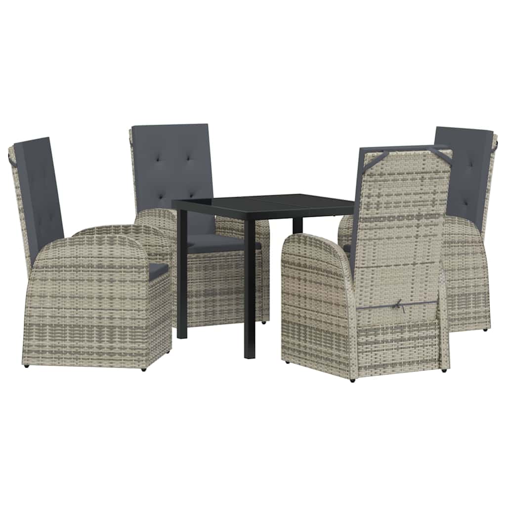 Have Spisebordssæt med pude 5 pcs Grå polyrattan