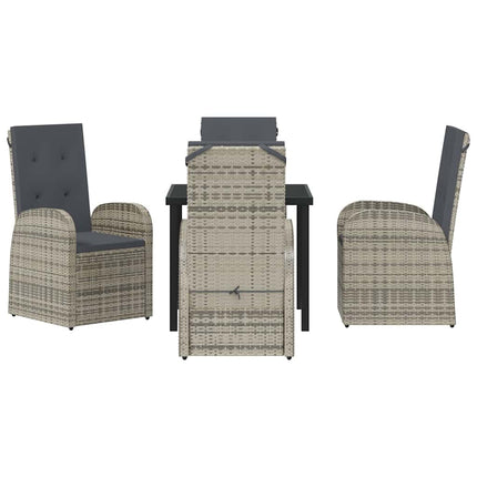 Have Spisebordssæt med pude 5 pcs Grå polyrattan