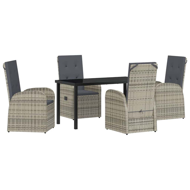 Have Spisebordssæt 5 stk. Grå polyrattan