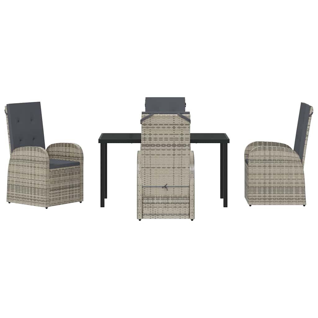 Have Spisebordssæt med pude 5 pcs Grå polyrattan