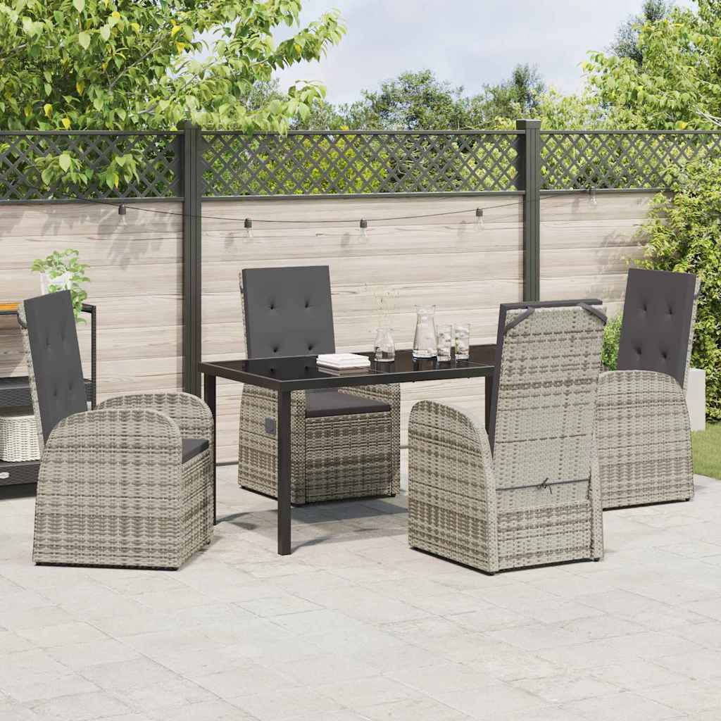 Have Spisebordssæt med pude 5 pcs Grå polyrattan