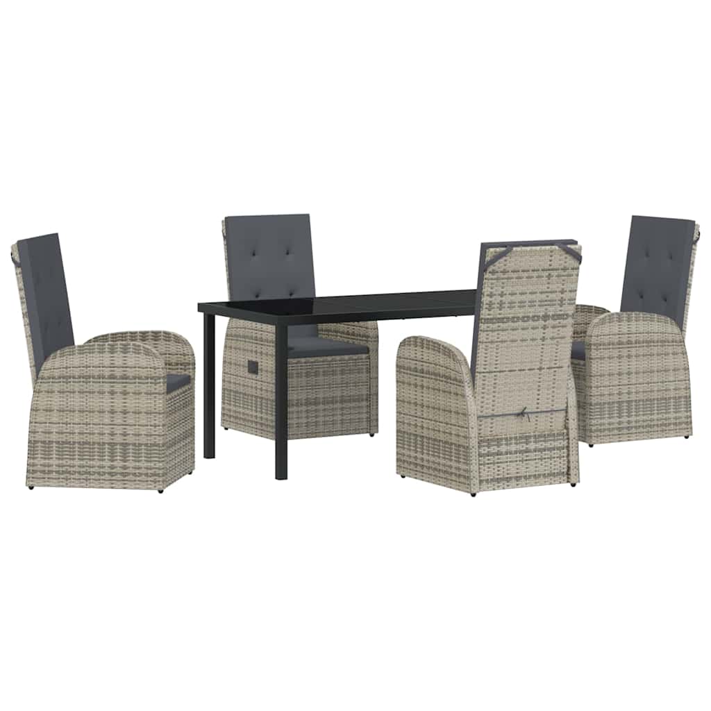 Have Spisebordssæt med pude 5 pcs Grå polyrattan