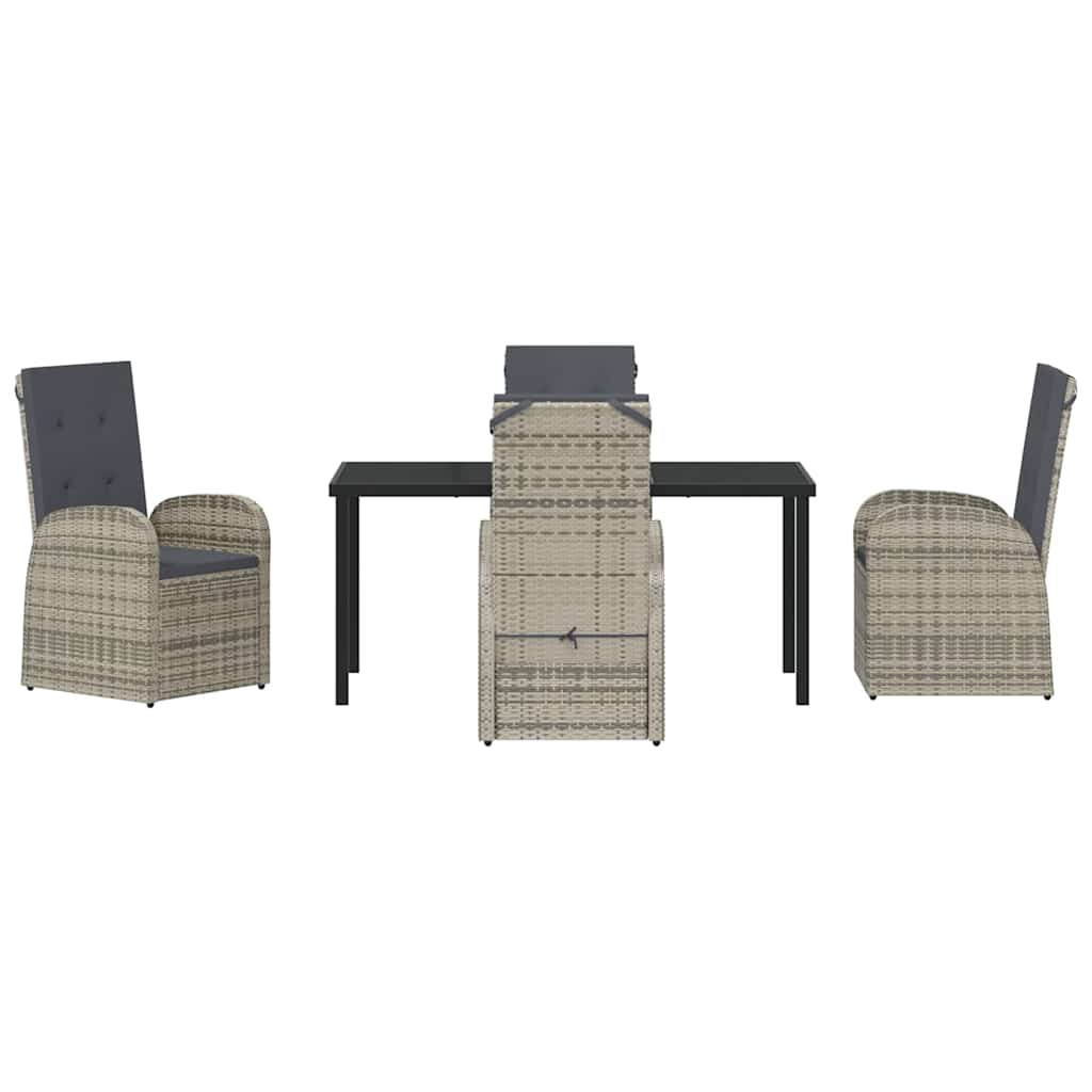 Have Spisebordssæt med pude 5 pcs Grå polyrattan