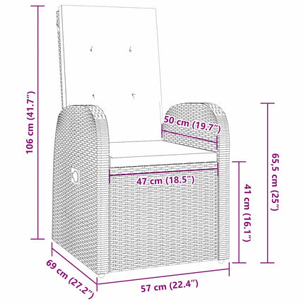 Have Spisebordssæt med pude 7 pcs Grå polyrattan