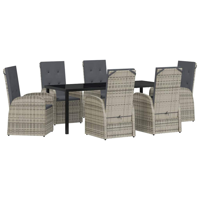 Have Spisebordssæt 7 stk. Grå polyrattan