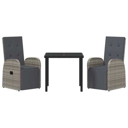Have Spisebordssæt med pude 3 pcs Grå polyrattan