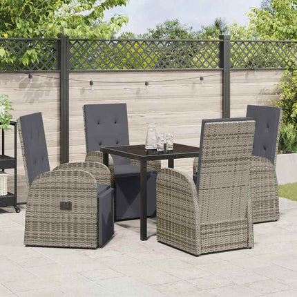 Have Spisebordssæt med pude 5 pcs Grå polyrattan