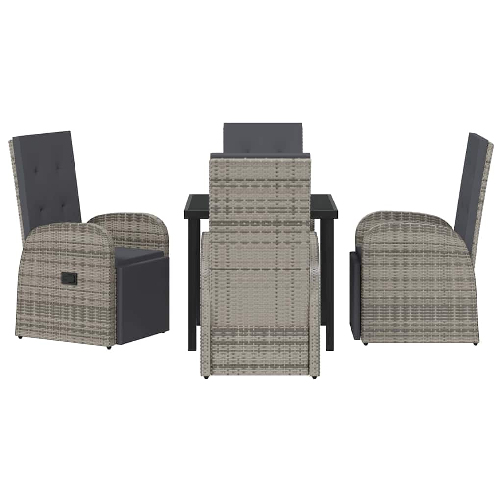 Have Spisebordssæt med pude 5 pcs Grå polyrattan
