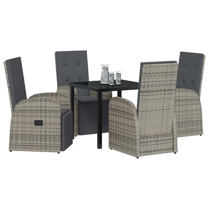 Have Spisebordssæt med pude 5 pcs Grå polyrattan