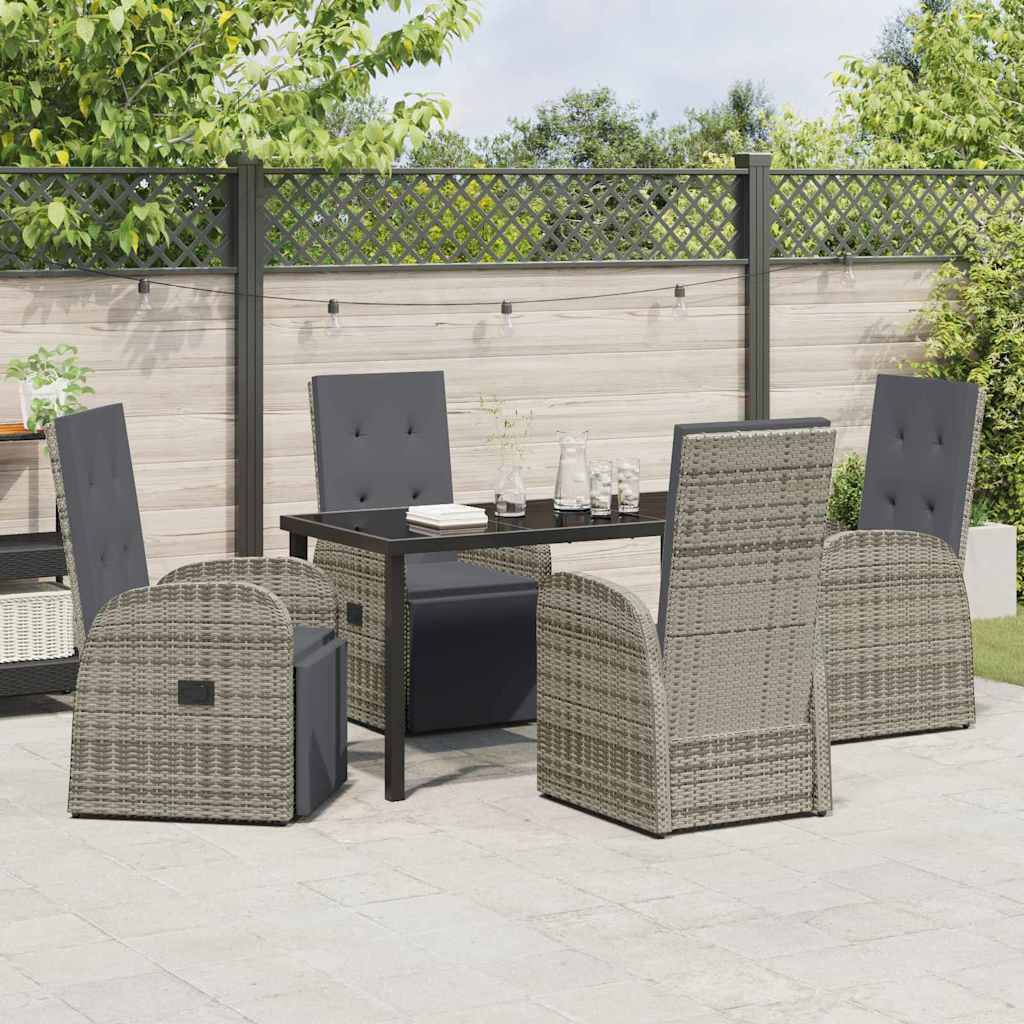 Have Spisebordssæt med pude 5 pcs Grå polyrattan