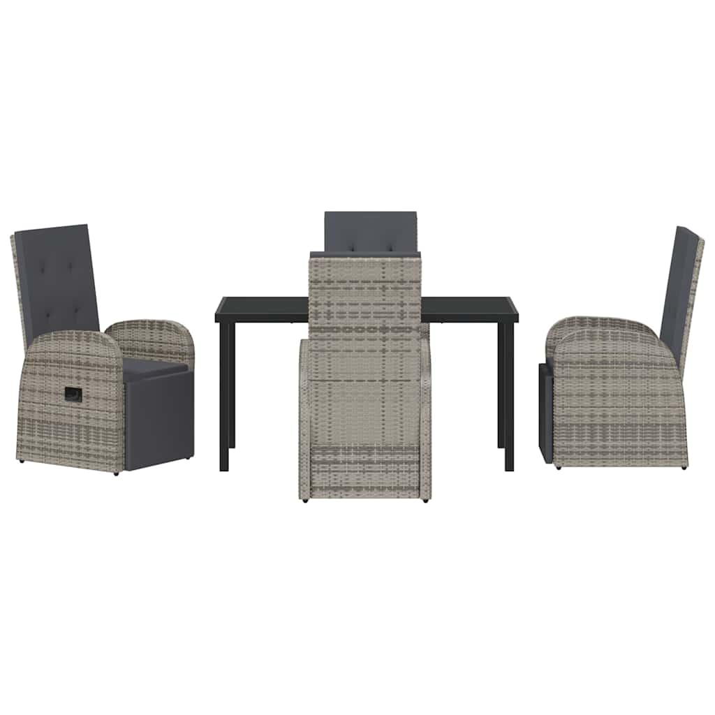 Have Spisebordssæt med pude 5 pcs Grå polyrattan