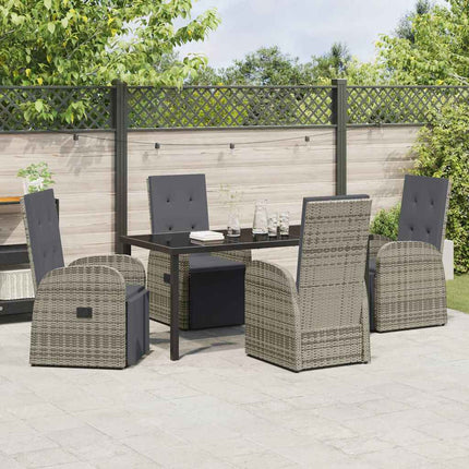 Have Spisebordssæt med pude 5 pcs Grå polyrattan