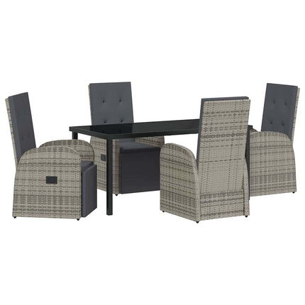 Have Spisebordssæt med pude 5 pcs Grå polyrattan