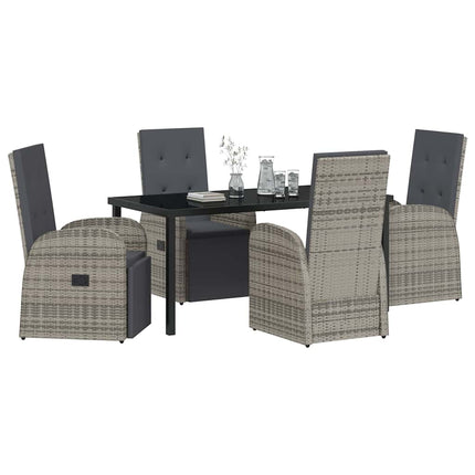 Have Spisebordssæt med pude 5 pcs Grå polyrattan
