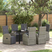 Have Spisebordssæt med pude 7 pcs Grå polyrattan