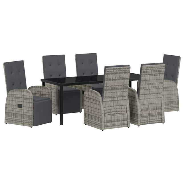 Have Spisebordssæt 7 stk. Grå polyrattan