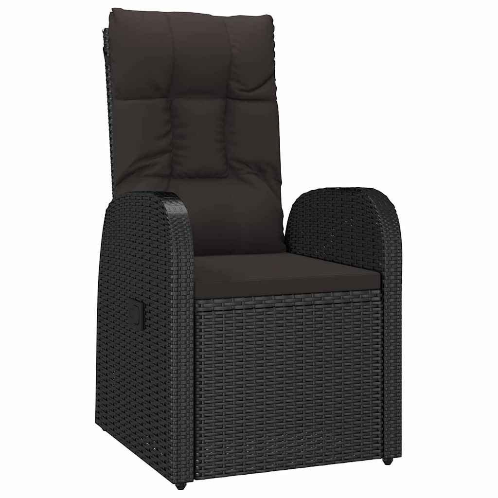 Have Spisebordssæt med pude 3 pcs Sort polyrattan