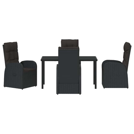 Have Spisebordssæt med pude 5 pcs Sort polyrattan