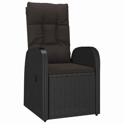 Have Spisebordssæt med pude 5 pcs Sort polyrattan