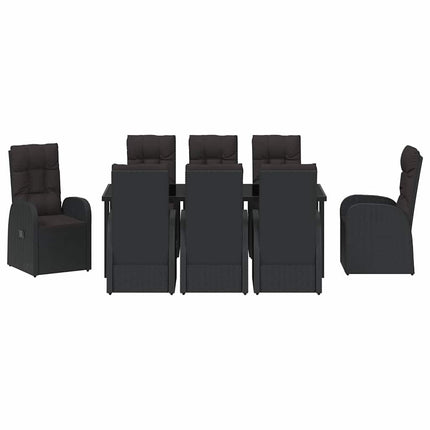 Have Spisebordssæt med pude 9 pcs Sort polyrattan