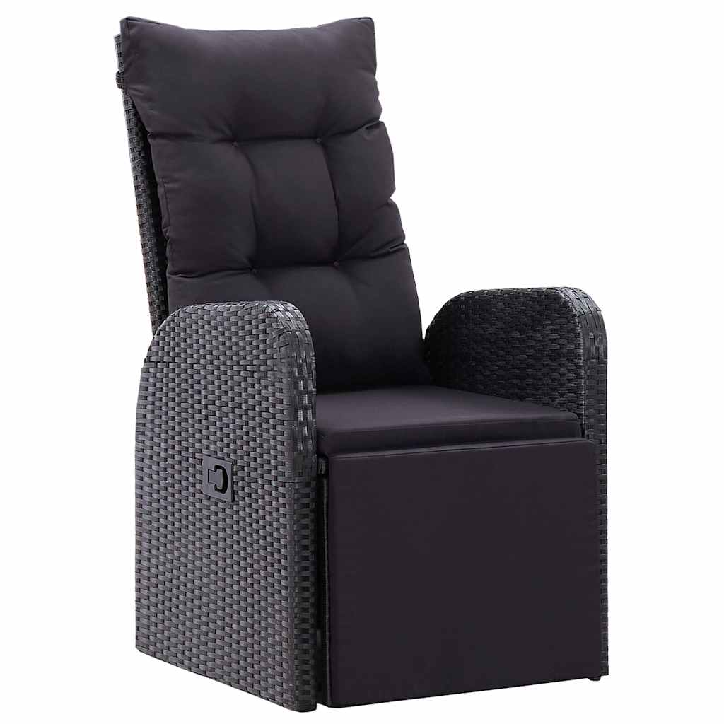Have Spisebordssæt med pude 3 pcs Sort polyrattan