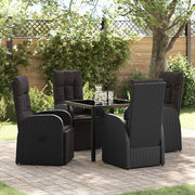 Have Spisebordssæt med pude 5 pcs Sort polyrattan